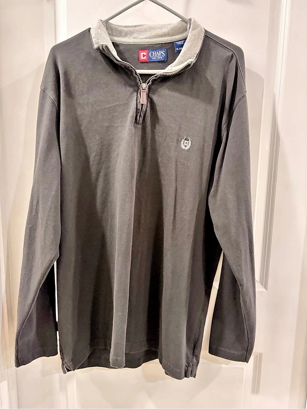 Chaps Men's Half-Zip Pullover Black Xl